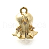 Brass Micro Pave Cubic Zirconia Pendants KK-Q035-15G-02-1