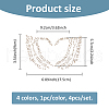 SUPERFINDINGS 4Pcs  4 Colors Heart Glitter Hotfix Rhinestone DIY-FH0007-37-2