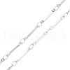 2Pcs 2 Colors 304 Stainless Steel Flat Bar Link Chain Necklace Making AJEW-JB01349-4