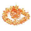 Electroplate Rhombus Glass Beads Strands EGLA-A036-12A-FR01-2