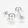 Non-Tarnish 201 Stainless Steel Ball Stud Earring Post X-STAS-F088-01P-2