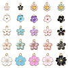 25Pcs 25 Styles Light Gold Plated Alloy Enamel Pendants ENAM-YW0004-33-1