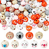 Olycraft 90Pcs 9 Colors Wood European Style Beeds WOOD-OC0003-74-1