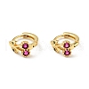 Deep Pink Cubic Zirconia Cherry Hoop Earrings X-EJEW-C028-02G-1