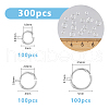DICOSMETIC 300Pcs 3 Styles Rack Plating Brass Jump Rings FIND-DC0006-44-2