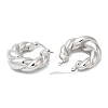 Non-Tarnish 304 Stainless Steel Rope Chains Shape Hoop Earrings EJEW-B026-01P-2