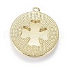 Golden Plated Brass Enamel Pendants KK-F807-10-G-3