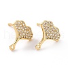 Brass Micro Pave Clear Cubic Zirconia Stud Earring Findings ZIRC-F133-10G-1