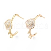Brass Enamel Stud Earring Findings KK-N216-536-1