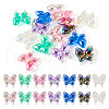  12Pcs 6 Colors Luminous UV Plating Rainbow Iridescent Acrylic Beads OACR-TA0001-50-11