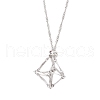 304 Stainless Steel Empty Macrame Pouch Pendant Singapore Chain Necklaces NJEW-JN05284-01-2