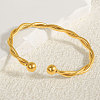 304 Stainless Steel Twisted Cuff Bangles XI4338-2-2