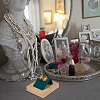 DELORIGIN 3Pcs 1-Slot Rectangle Wood Earring Display Stands EDIS-DR0001-06-6