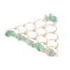 Natural Green Aventurine Chip Copper Wire Wrapped Connector Charms PALLOY-JF03030-04-4