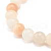 Round Frosted Natural Pink Aventurine Beads Stretch Bracelet BJEW-JB07170-5