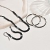 Alloy with Jet Rhinestone Chain Necklace & Hoop Earring & Bracelet FS-WG9D127-02-5