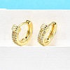 Brass Micro Pave Clear Cubic Zirconia Hoop Earrings EJEW-H157-08G-1