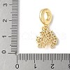 Brass Micro Pave Cubic Zirconia European Dangle Charms ZIRC-I071-22G-02-3