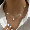 Golden Stainless Steel Flower Pendant Necklace for Women WB0068-1-2