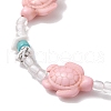Synthetic Turquoise & Magnesite Braided Bead Bracelets BJEW-JB11677-3