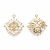 Brass Micro Pave Clear Cubic Zirconia Peg Bails Pendants KK-T056-88G-NF-2
