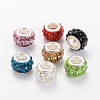  Polymer Clay Rhinestone European Beads CPDL-NB0001-05-1