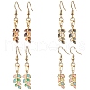 Leaf 304 Stainless Steel Enamel Dangle Earrings EJEW-JE06260-2
