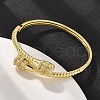 Brass Micro Pave Clear Cubic Zirconia Hinged Bangles BJEW-S168-03G-4