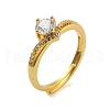 Mother's Day Rings Clear Cubic Zirconia Adjustable Rings RJEW-L120-018G-01-1
