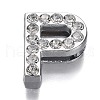 Alloy Letter Slide Charms RB-F034-01P-P-RS-1