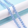 Electroplate Imitation Jade Glass Beads Strands GLAA-E036-12-M-3