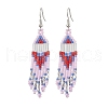 Iron with Glass Dangle Stud Earring EJEW-MZ00184-1