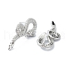 Rack Plating Brass Micro Pave Cubic Zirconia Stud Earring EJEW-C086-01P-2