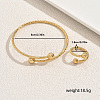 Stainless Steel Round Cuff Bangle & Rings for Women LY6022-5