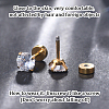 Beebeecraft 60Pcs 2 Colors 304 Stainless Steel Ear Nuts STAS-BBC0005-15-4