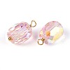 Electroplate Glass Barrel Charms STAS-N110-14G-2