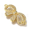 Rack Plating Brass Micro Pave Clear Cubic Zirconia Connector Charms KK-G500-05G-2