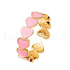 Heart Brass Enamel Cuff Rings for Women FS-WGCCE82-02-3