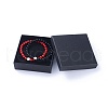 Feng Shui Natural Black Agate & Synthetic Grass Coral Beaded Stretch Bracelets BJEW-JB05022-03-3