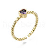 Mother's Day Rings Brass Micro Pave Cubic Zirconia Cuff Rings RJEW-T016-12G-NF-4