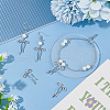 BENECREAT 6Pcs Brass with Rhinestone Pendants KK-BC0014-26P-5