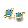 Brass Cubic Zirconia Connector Charms KK-Q043-24G-04-2