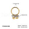 Stainless Steel Round Beads Finger Rings BC9848-4-2