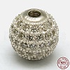Round 925 Sterling Silver Beads STER-O021-01S-6mm-3