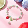 Synthetic Moonstone & Glass Round Beaded Stretch Bracelets BJEW-JB11858-03-1