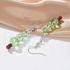 Christmas Glass Beads Dangle Earrings X-EJEW-JE01624-2