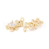 Rack Plating Brass Micro Pave Clear Cubic Zirconia Charms ZIRC-I057-18G-2