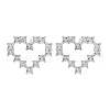 Heart Rack Plating Brass with Clear Cubic Zirconia Stud Earrings for Women EJEW-G409-04P-2