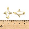 Brass Micro Pave Clear Cubic Zirconia Pendants KK-K365-18G-3