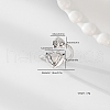 925 Sterling Silver Heart Open Cuff Rings for Women WZ9859-4